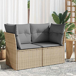 vidaXL Canapé jardin 2 places - Beige
