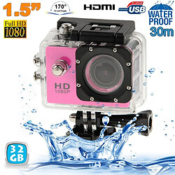 Yonis Caméra Sport Waterproof - Rose 32 Go