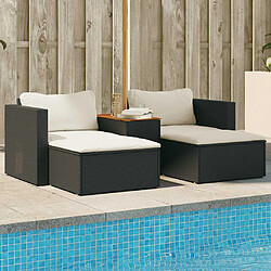 vidaXL Salon de jardin 5 pcs - Noir