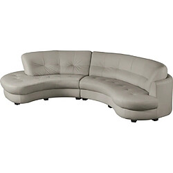 Acheter Venesetti canapé droit cuir 5 places - Gris