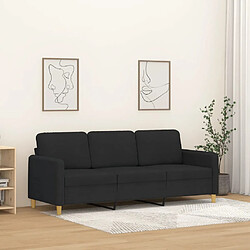 vidaXL Canapé 3 places - Noir