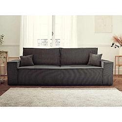 Bestmobilier Dellia - canapé 3 places convertible - avec coffre - en velours côtelé - style contemporain