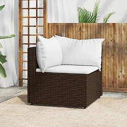 Vidaxl Canapé d'angle de jardin Marron - Résine tressée