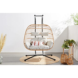 Avis Concept Usine Fauteuil suspendu 2 places effet rotin FARO