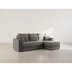 Bestmobilier Harvey - Canapé d'angle réversible 4 places convertible avec coffre en tissu bicolore