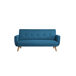 Concept Usine Canapé scandinave convertible 3 places en tissu bleu canard BERLIN