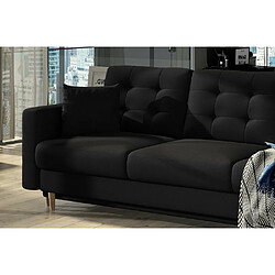 Venesetti Canapé droit 3 places convertible - Noir