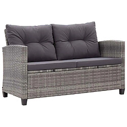 VidaXL Canapé 2 places jardin - Gris