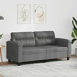 vidaXL Canapé à 2 places Gris foncé