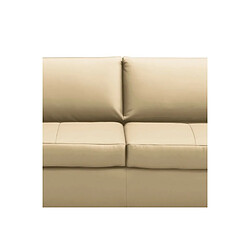 Venesetti Canapé droit 3 places cuir - Beige pas cher