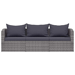 Avis vidaXL Salon de jardin - 3 pcs Gris