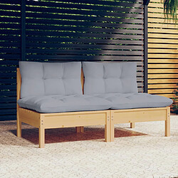 VidaXL Canapé 2 places - Gris