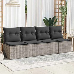 Avis vidaXL Canapé de jardin 4 places - Gris
