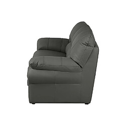 Venesetti canapé droit 3 places cuir - Gris foncé pas cher