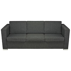 Acheter vidaXL Canapé à 3 places - Tissu Gris foncé