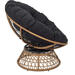 Acheter The home deco factory fauteuil pivotant Cancun - noir naturel