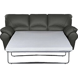 Avis Venesetti canapé droit 3 places cuir - Gris foncé