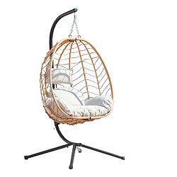 Concept Usine Fauteuil suspendu en résine effet rotin naturel LIMA