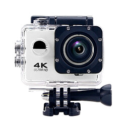 Yonis Caméra étanche 4k - Blanc Caméra Sport 4K - Slow Motion - Grand angle 170° - Wi-Fi - Avec carte SD 32 Go