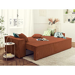 Bestmobilier Dellia - canapé 3 places convertible - avec coffre - en velours côtelé - style contemporain