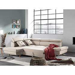 Bestmobilier Linea - Canapé d'angle gauche convertible - 5 places - avec têtières