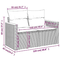 vidaXL Canapé de jardin - Noir pas cher
