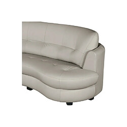 Venesetti canapé droit cuir 5 places - Gris pas cher