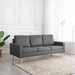 vidaXL Canapé à 3 places - Gris clair