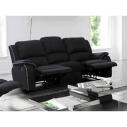 Vente-Unique Canapé 3 Places Relax HERNANI - Microfibre Noir