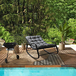 The home deco factory Fauteuil Miamii de jardin - Gris noir