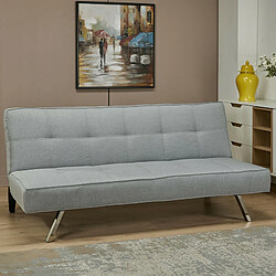 Meubletmoi Banquette canapé GRIS convertible 3 places - SOLVEIG I