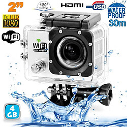 Yonis Caméra Sport WiFi Waterproof 4 Go - Blanc