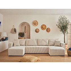 Bestmobilier Topaze canapé panoramique - Beige