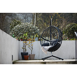 Concept Usine Fauteuil suspendu en résine tressée noir AUROA