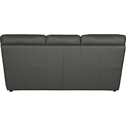 Acheter Venesetti canapé droit 3 places cuir - Gris foncé