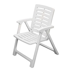 SUNNYDAYS Chaise pliante Rexi avec accoudoirs Blanc