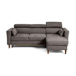 Bestmobilier Alicante - canapé d'angle réversible convertible avec têtières - coffre - 4 places - en tissu texturé pas cher