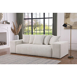 Palozi Sofa Canapé fixe 3 places en velours côtelé Rivoli - Beige