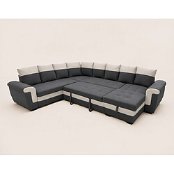 Bestmobilier Henry - canapé panoramique d'angle réversible - 7 places - convertible avec coffre - en pas cher
