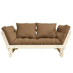 Inside 75 Banquette futon Beat - Mocca Banquette futon - 2 places - structure pin naturel - matelas coton