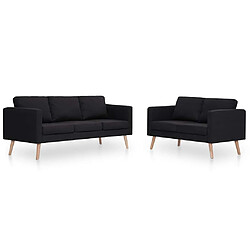 VIDAXL Ensemble de canapés 2 pcs - Noir