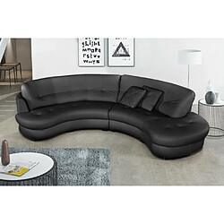 Venesetti canapé droit cuir BRETINI - Noir