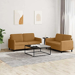 VidaXL Ensemble de Canapés - Marron velours