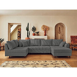 Lisa Design canapé panoramique Rune - Gris foncé pas cher
