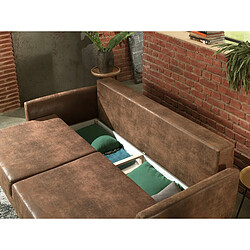 Avis Lisa Design Dan - Canapé droit 3 places convertible - style industriel - avec coffre de rangement