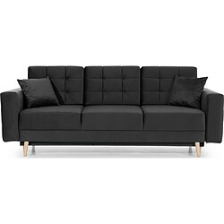 VENESETTI Canapé convertible ASVENA Velours - Gris foncé