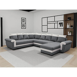 Bestmobilier Henry - canapé panoramique réversible 7 places - Gris/Blanc