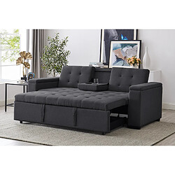 Concept Usine Canapé convertible 3 places en tissu gris foncé NOHO