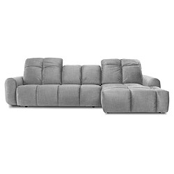 MAISON AUBERTIN Canapé Tissu Convertible Angle D Gris clair 3 Pl