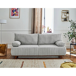 Bestmobilier Canapé droit Cristal 3 places convertible - Gris clair